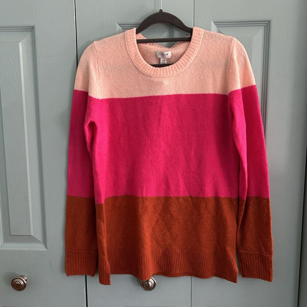 J.Crew Womens Wool Blend Pink Sweater XS Cozy Stretch